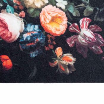Küchen Teppich Schwarz 300 x 60 cm Samt