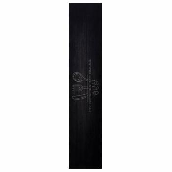 Küchen Teppich Besteck Schwarz 300 x 60 cm Samt