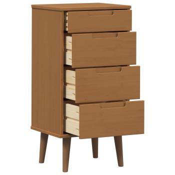 Kommode MOLDE Karamell 40 x 35 x 82 cm Massives Kiefernholz