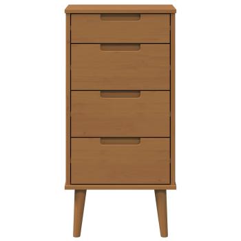 Kommode MOLDE Karamell 40 x 35 x 82 cm Massives Kiefernholz