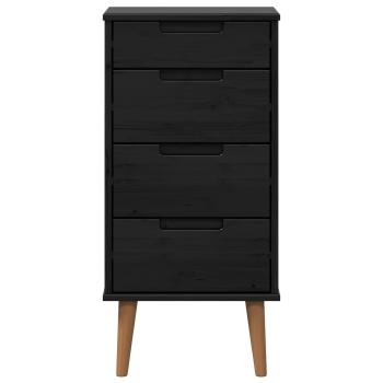 Kommode MOLDE Schwarz 40 x 35 x 82 cm Massives Kiefernholz