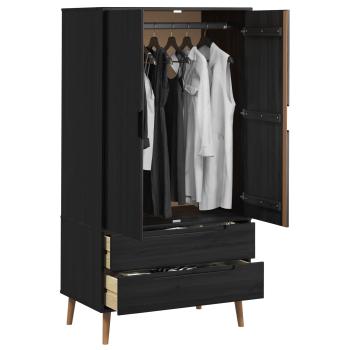Kleiderschrank MOLDE Schwarz 90 x 55 x 175 cm