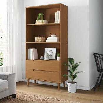 ARDEBO.de - Bücherregal MOLDE 85 x 35 x 170,5 cm Massives Kiefernholz
