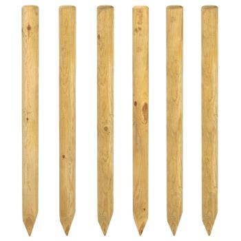 Zaunpfosten 6 stk. Braun 150 cm Massives Kiefernholz