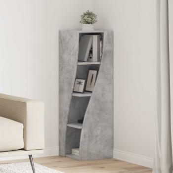 ARDEBO.de - Eckschrank 32x32x102cm Holzwerkstoff Betongrau