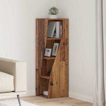 ARDEBO.de - Eckschrank 32x32x102cm Holzwerkstoff Altholz