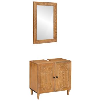 ARDEBO.de - Badezimmermöbel-Set 2 stk. Braun 62 x 33 x 58 cm Holzwerkstoff
