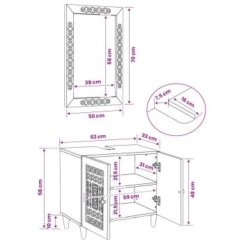 Badezimmermöbel-Set 2 stk. Braun 62 x 33 x 58 cm Holzwerkstoff