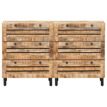 Stauraumschränke 2 Stk. 120 x 33 x 75 cm Massivholz Mango