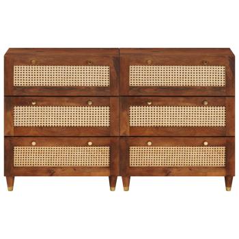 Sideboard Set 2 pcs Braun 60 x 33,5 x 75 cm Massivholz Mango
