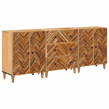 ARDEBO.de - Stauraumschränke 3 pcs Braun 60 x 33,5 x 75 cm Massivholz Mango