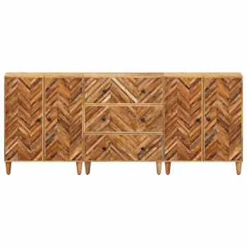 Stauraumschränke 3 pcs Braun 60 x 33,5 x 75 cm Massivholz Mango