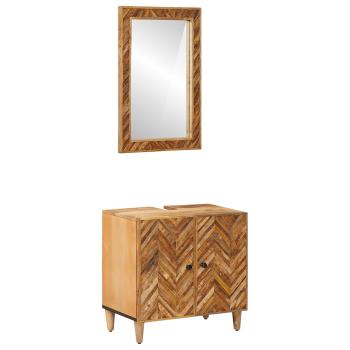 ARDEBO.de - Badezimmerschrank-Set 2 stk. 62 x 33 x 58 cm Massivholz Mango