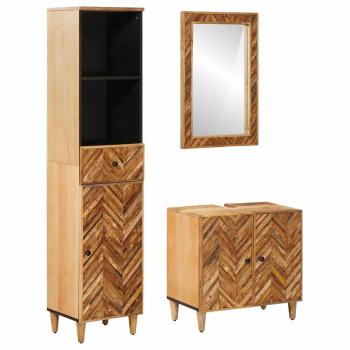 ARDEBO.de - Badezimmerschrank-Set 3 stk. 62 x 33 x 58 cm Massivholz Mango