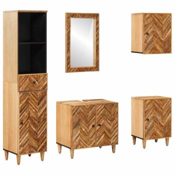 ARDEBO.de - Badezimmerschrank-Set 5 Stk. Massivholz Mango