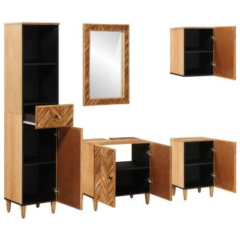 Badezimmerschrank-Set 5 Stk. Massivholz Mango