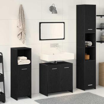 ARDEBO.de - Badezimmermöbel-Set 4 stk. Schwarz Eichen-Optik