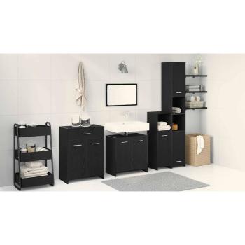 ARDEBO.de - Badezimmermöbel-Set 4 stk. Schwarz Eichen-Optik
