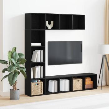 ARDEBO.de - Bücherregal 12 Ebenen 3 stk. 36 x 30 x 143 cm Holzwerkstoff