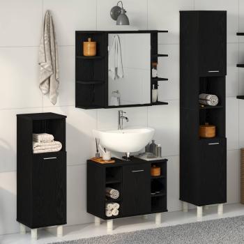 ARDEBO.de - Badezimmermöbel-Set 4 Stk. Schwarz Holzwerkstoff