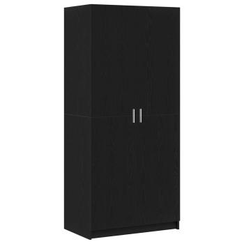 Kleiderschrank Schwarz Eichen-Optik 80 x 50,5 x 180 cm