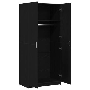 Kleiderschrank Schwarz Eichen-Optik 80 x 50,5 x 180 cm