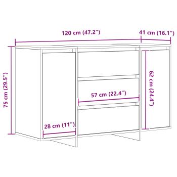 Sideboard mit Schubladen Schwarz 120 x 41 x 75 cm Holzwerkstoff