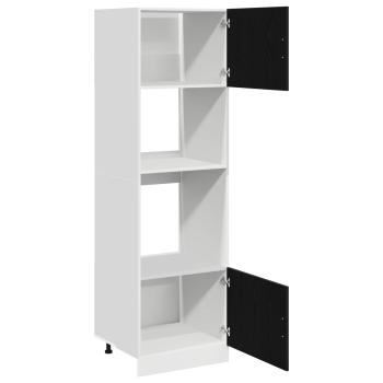 Hängeschrank Schwarz Eichen-Optik 60 x 57 x 207 cm