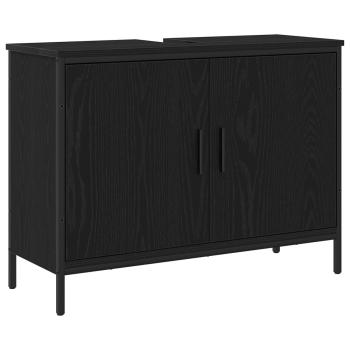 Badezimmermöbel-Set 3 stk. Schwarz 80 x 30 x 60 cm