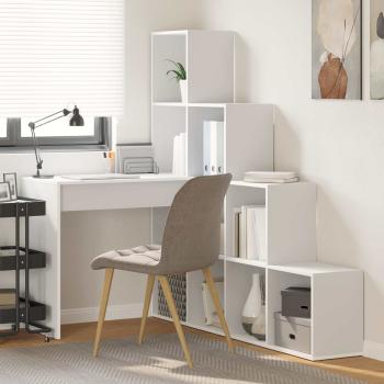 ARDEBO.de - Eck-Schreibtisch Weiß 101,5 x 149,5 x 149,5 cm Holzwerkstoff