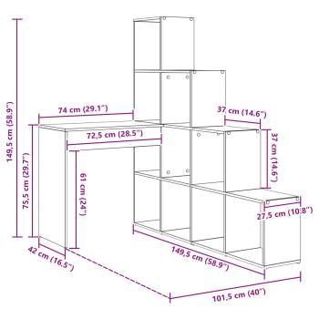 Eck-Schreibtisch Weiß 101,5 x 149,5 x 149,5 cm Holzwerkstoff