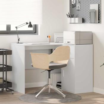 ARDEBO.de - Eck-Schreibtisch mit Schubladen Weiß 102 x 88 x 75 cm