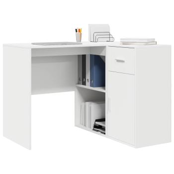 Eck-Schreibtisch mit Schubladen Weiß 102 x 88 x 75 cm