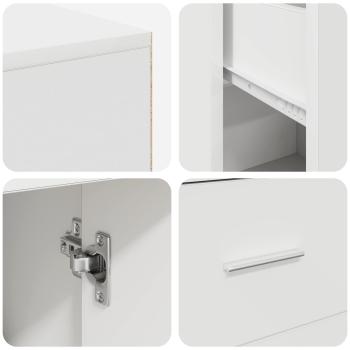 Eck-Schreibtisch mit Schubladen Weiß 102 x 88 x 75 cm