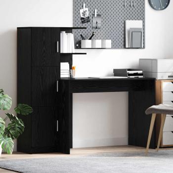 ARDEBO.de - Schreibtisch 2 pcs Schwarz Eichen-Optik