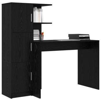 Schreibtisch 2 pcs Schwarz Eichen-Optik
