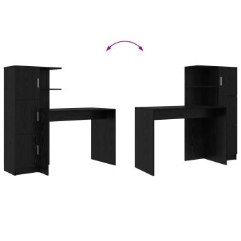 Schreibtisch 2 pcs Schwarz Eichen-Optik