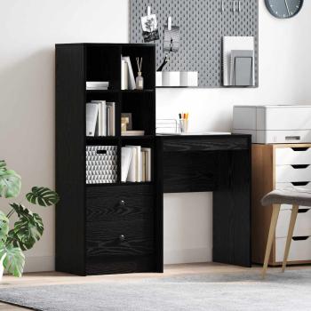 ARDEBO.de - Schreibtisch Schwarz Eichen-Optik 105,5 x 34 x 127 cm 2 stk.