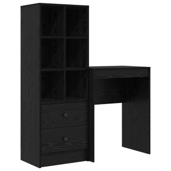 Schreibtisch Schwarz Eichen-Optik 105,5 x 34 x 127 cm 2 stk.