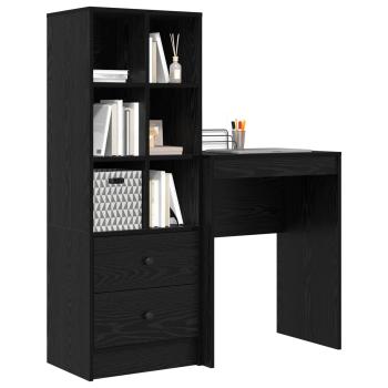 Schreibtisch Schwarz Eichen-Optik 105,5 x 34 x 127 cm 2 stk.