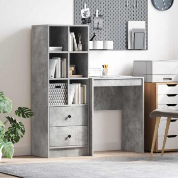 ARDEBO.de - Schreibtisch Beton Grau 105,5 x 34 x 127 cm 2 stk.