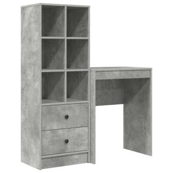 Schreibtisch Beton Grau 105,5 x 34 x 127 cm 2 stk.