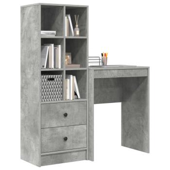 Schreibtisch Beton Grau 105,5 x 34 x 127 cm 2 stk.