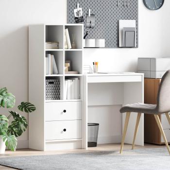 ARDEBO.de - Schreibtisch Weiß 115,5 x 40 x 127 cm 2 stk.