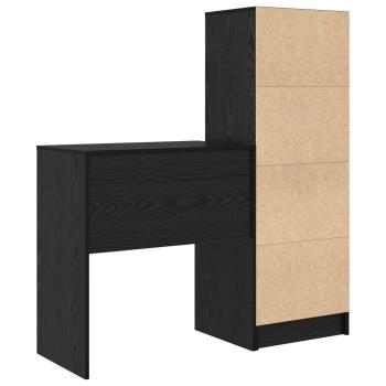 Schreibtisch mit Schubladen 2 pcs Schwarz Eichen-Optik
