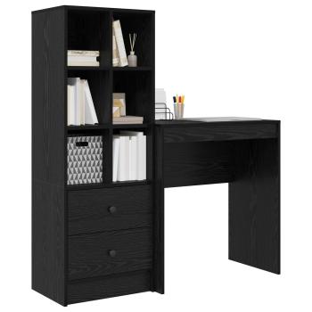 Schreibtisch mit Schubladen 2 pcs Schwarz Eichen-Optik