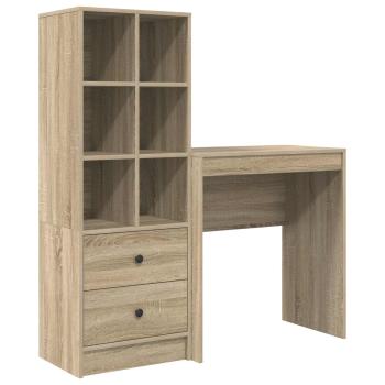 Schreibtisch mit Schubladen mit Regal 2 pcs Sonoma-Eiche
