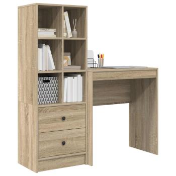Schreibtisch mit Schubladen mit Regal 2 pcs Sonoma-Eiche