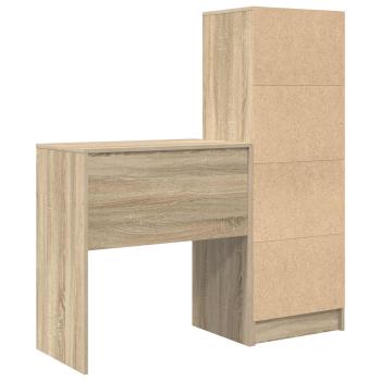 Schreibtisch mit Schubladen mit Regal 2 pcs Sonoma-Eiche