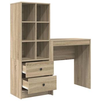 Schreibtisch mit Schubladen mit Regal 2 pcs Sonoma-Eiche